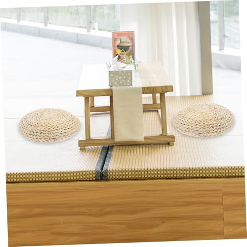 SOLUSTRE Natural Cotton Filling Meditation Cushion Yoga Mat Straw Braid Seat Pad Boho Pillow Decorative Cushion