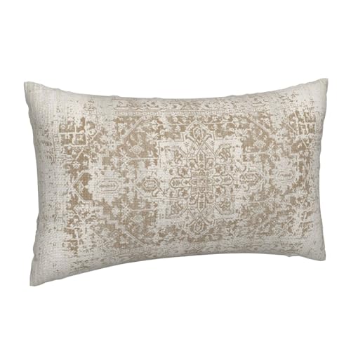 Boho Throw Pillow Covers 12x20 Inch Set of 2, Brown Beige Ethnic Design Lumbar Pillow Cover Bohemian Carpet Pattern Pillowcase Decorative Cushion Covers for Sofa Couch Bed Living Room - color: Beige, size: 20" x 12" (Pack of 2)