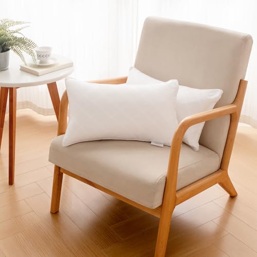 Oubonun 16 x 26 Pillow Inserts Pack of 2 Rectangle Square Interior Sofa Pillow Insert Pair, White Decorative Lumbar Pillow for Bed Couch Living Room - size: 16×26 inch
