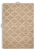 Hand Woven Jute Rug 6'x9' Area Rug - Rectangular Handcrafted Premium Geometric Design, Indoor Reversible Natural Fiber Rugs - Rustic Farmhouse Carpet for Living Room, Hallway, Bedroom - Natural - size: 6' x 9' (﻿Rectangular)