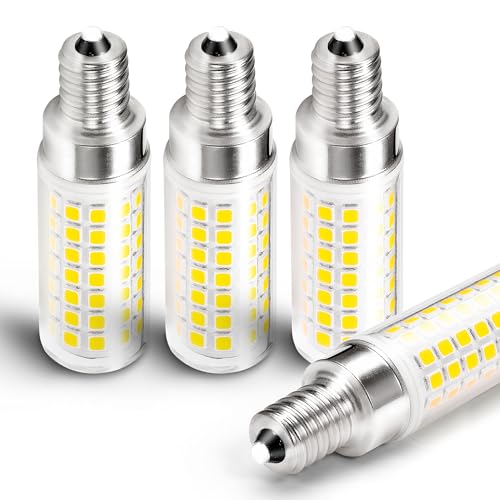 6W Dimmable E12 LED Ceiling Fan Bulb Natural White 4000K AC120V Equivalent 60 Watt E12 T6 C7 Candelabra Small Base for Desk lamp Wall Sconce Chandelier Pendant Lighting, 600lm, 4 Pack - color: 4000k Natural White, size: 6 Watt-Dimmable-4 Pack