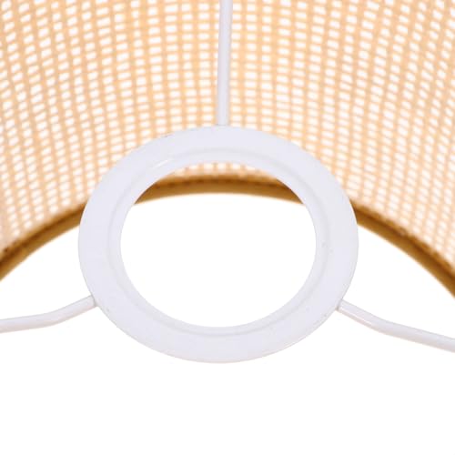 Rattan Lampshade 6.29X6.29X4.72 Inch Hand Woven Lamp Cover Natural Wicker Lamp Shade Soft Light Diffuser for Table Lamps Living Room Bedroom Decor