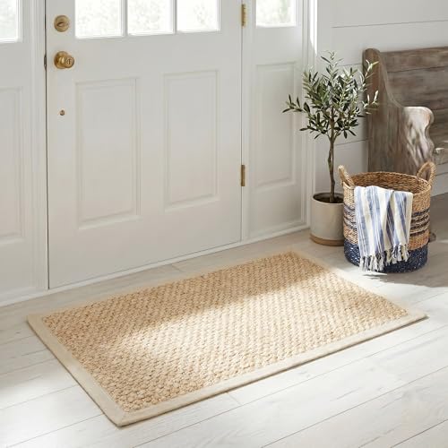 SAFAVIEH Area Rug 2x3 - Natural Fiber Collection - Cream, Sisal Design, Sisal, Woven Design with Border (NF525A) - color: Creme, size: 2' x 3' (Rectangular)