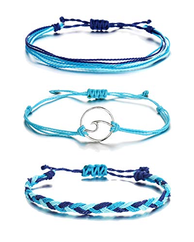 choice of all String Bracelets for Women Boho Wave Surfer Beach Wear Cute Bracelets Set Summer Friendship Jewelry Accessories Beach Stuff - color: C2:3 pcs blue surfer bracelets