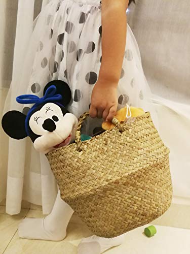 DOKOT Seagrass Plant Basket with Handles, Woven Storage Basket, 7inch Diameter x 8inch Height - size: S(7“ D x 8" H)