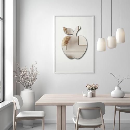 Apple Acrylic Decorative Mirror Anti-Scratch Unbreakable Shatterproof Wall Mirror for Home Children's Rooms Gift for Kids Women Men(Apple,11.81"x15.75") - color: Apple