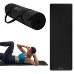 Gaiam Yoga Mat, Pilates & Exercise Mat, Thick Mat 2/5" (10mm) Workout Mat with Easy-Cinch Carrying Strap for Home & Gym Workouts - color: Black