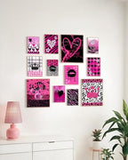 KBKBART Mcbling Y2k Room Decor Aesthetic, 12 Pcs Trashy Y2k Posters and 50 Pcs Y2k Sticker for Teen Girl's Bedroom, Early 2000s Room Decor, Hot Pink Wall Art Aesthetic Pictures, Emo Baddie Prints Wall Collage for Dorm Bedroom Apartment Decor (UNFRAMED) -
