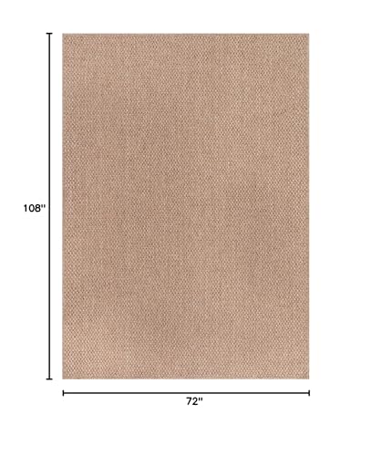 CAMILSON Easy Jute Rug 6x9, Indoor Outdoor Natural Color Farmhouse Area Rugs for Living Room Patio and Kitchen Rug, Solid Boho Woven Design, Easy-Cleaning, Washable Outside Carpet Alfombras (6 x 9) - color: Basketweave/Natural, size: 6' x 9' (Rectangular)