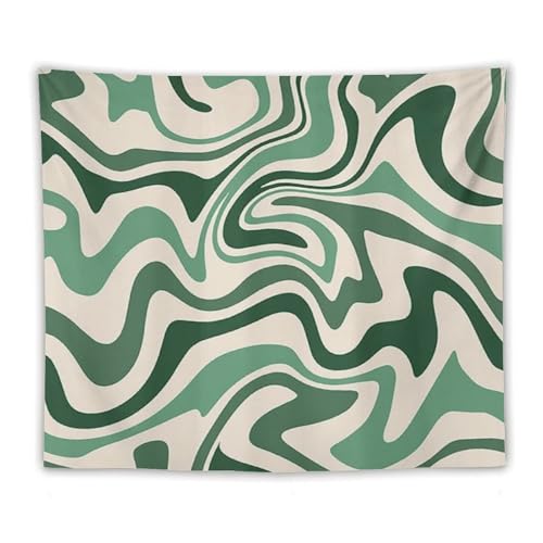 Aesthetic Tapestry,Hippie Retro Groovy 70s Green Spiral Swirl Pastel Abstract Wavy Modern Wall Hanging Neutral Home Decor Art for Living Room Bedroom Dorm 40"x30" - color: Hippie Floral-10, size: W40xL30in