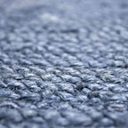 Super Area Rugs Farmhouse Jute Braided Rug - Reversible Natural Fiber- Eco Friendly Rug for Living Room - Kitchen - Dining Room Hand Woven, Navy, Half Circle 16" x 33" - color: Navy Blue, size: 1'4" x 2'9" (Semicircular)