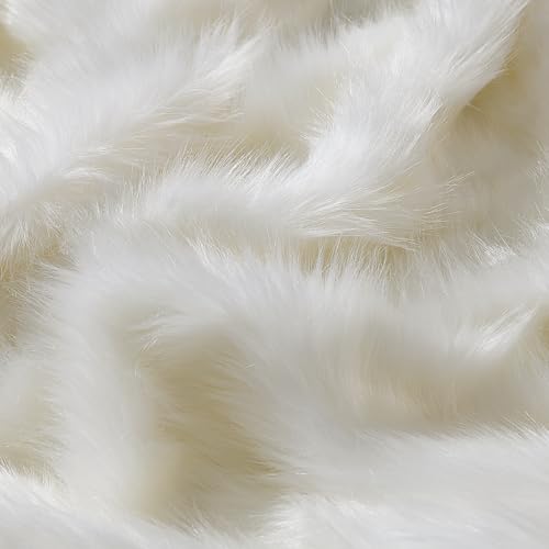 HORIMOTE HOME Luxury Plush Faux Fur Blanket, Long Pile White Throw Blanket, Super Warm, Soft, Cozy Faux Fur Throws for Couch Bed Sofa, Aesthetic Home Room Decor Throw, 60" x 80" - color: Cream, size: 60″×80″