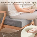 Codi Thick Replacement Couch Cushions, Upholstery Foam with Washable Covers for Sofa Cushion Chair Meditation - 24 × 24 × 5 Inch | High Density Foam, Grey - color: Grey, size: 24 Inch (Pack of 1)