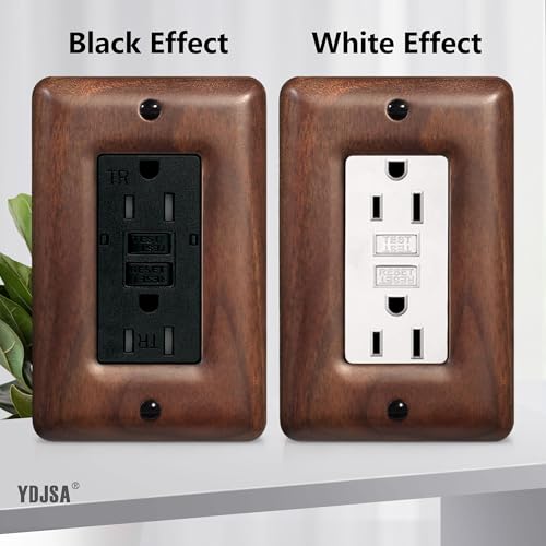 Decorative Outlet and Light Switch Covers Solid North American Walnut Plug Plate and Single Toggle Wall Plates for Rustic Contemporary Interiors - color: Walnut wood, size: Toggle/Duplex Combo