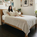 Bed Blanket, Lightweight, Cotton-Rich Blend, 100% Recycled Cotton, Twin Size (57 x 79 Inch), Textured Woven Bedding, Easycare, Breathable Layering, Summer Coverlet, Dove Beige - color: Dove Beige, size: Twin