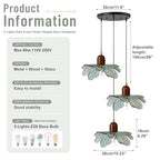 3 Light Dark Green Glass Pendant Light Mid Century Modern Chandelier Adjustable Hanging Ceiling Light Fixture E26 Base for Kitchen Island Dining Room Bedroom Living Room Cafe Restaurant - color: Dark Green, 3 Light