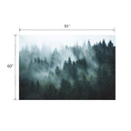 YISURE Large Forest Tapestry Wall Hanging 91x60 Inches, Misty Foggy Tree Landscape Woodland Mountain Design, Nature Backdrop for Living Room, Bedroom, Dorm, Home Office Decor - size: 60"L x 91"W