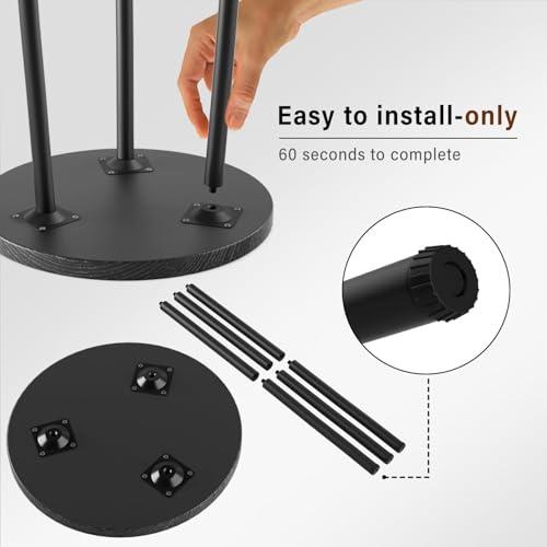 Plant Stand Indoor Outdoor: 2 Pack Indoor Plant Stand 20'' Convertible Multi-purpose Holder - Mid Century Modern Decor - Tall Plant Table for Living Room/Balcony/Garden/Patio - color: Black, size: 20"&20"
