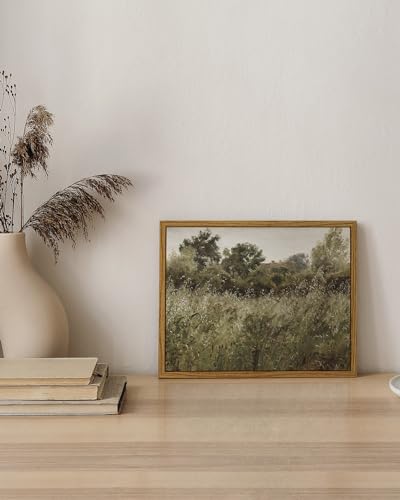 InSimSea Framed Canvas Wall Art Vintage Decor, Small Canvas Wall Art, Living Room Desk Decor, Vintage Farmhouse Wall Decor for Bedroom Living Room, Ready to Hang Wall Artwork, 8"x10" - color: Grassland, size: 10"L x 8"W