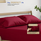 THREAD SPREAD 100% Cotton Pillow Cases Queen Size Set of 2 - Luxury 400 Thread Count Queen Pillow Cases (Burgundy), Soft Cooling Breathable Hotel Cotton Pillowcases, Fits Standard Pillows - color: Burgundy, size: Queen - Pack of 2
