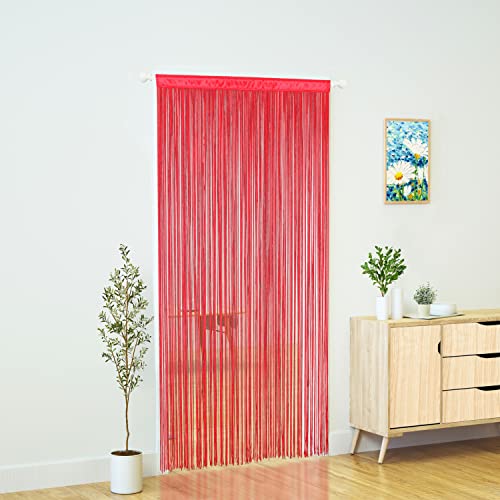 YaoYue Doorway String Curtain Door Curtains,Boho Hippie Hanging Fringe Room Divider for Patio Bedroom Closet Kitchen Laundry,Room Window Wall Door Decor(39×79in/100×200cm,WineRed) - color: Winered, size: 39"W x 79"L (Pack of 1)