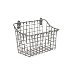 Spectrum Large Wall Mounted Wire Basket Industrial Gray Kitchen Wall Mount Organizer Storage Basket, Wire Basket for Kitchen Bathroom Pantry Organization, Wall Hanging Wire Caddy for Modern Homes - size: Large
