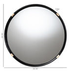 bali & pari Fenicia Natural Rattan Mirror, Black