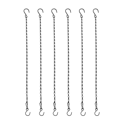 Chain for Hanging Plants,21 Inch Black Hanging Chain, Small Hanging Basket Chain Kits with Hooks for Bird Feeder Hanging Basket Extender Porch Wind Chime (Black, 21 Inch-6PCS) - color: Black, size: 21 Inch-6PCS