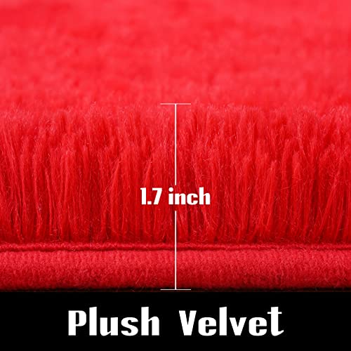 Jelymark Super Soft Shaggy Rug for Bedroom, 5x8 Feet Fluffy Carpet for Living Room, Fuzzy Indoor Plush Area Rug for Home Decor, Furry Floor Rugs for Dorm, Kids Nursery Rug for Girls, Red - color: Red, size: 5' x 8' (Rectangular)
