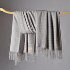 CUDDLE DREAMS Premium Cashmere Throw Blanket with Fringe, Luxuriously Soft (Greek Key) - color: Greek Key