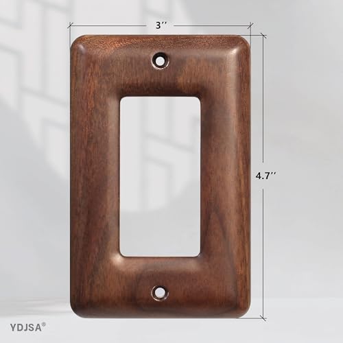 Decorative Outlet Covers Solid North American Walnut Plug Plate Covers, Electrical Wall Plates for Outlets - color: Walnut wood, size: Single Duplex