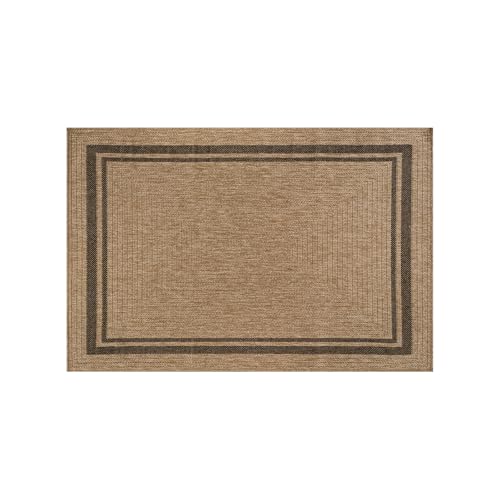 Beverly Rug Easy Jute Bordered Entry Rug 2x3 Washable Durable Indoor Outdoor Area Rugs for Living Dining Room Patio Office Stain Resistant Non Shedding Casual Indoor Outside Carpet 2 x 3 Natural - color: Bordered/Natural-black, size: 2' x 3' (Rectangular)