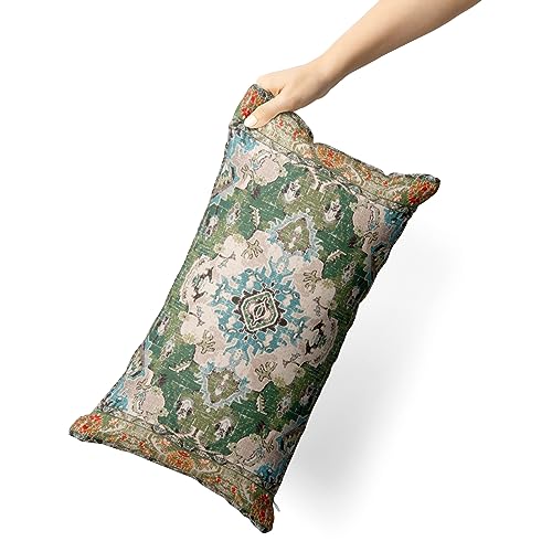 Snycler Boho Throw Pillow Covers 12x20 inch Set of 2 Boho Rug Carpet Double Sided Pattern Cotton Soft Pillow Case Cushion Cover Pillowcase for Couch Sofa Bed Decorative (Green) - color: Boho-3, size: 20" x 12" (Pack of 2)