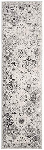SAFAVIEH Madison Collection Runner Rug - 2'3" x 14', Silver & Grey, Boho Chic Distressed Design, Non-Shedding & Easy Care, Ideal for High Traffic Areas in Living Room, Bedroom (MAD611G) - color: Silver/Grey, size: 2'3" x 14' (Runner)