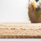 SAFAVIEH Natural Fiber Collection Area Rug - 5' Round, Natural, Handmade Boho Country Charm Jute, Ideal for High Traffic Areas in Living Room, Bedroom (NFB254A) - size: 5' (Round)