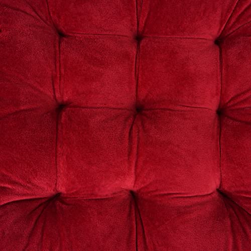 ELFJOY 4 Pack Chair Cushions for Dining Chairs Chair Pads Cushion for Kitchen Office Tufted Square Seat Cushion with Ties (16" Burgundy Velvet) - color: Burgundy Velvet