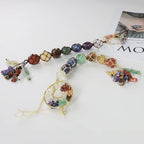2 Pieces of 7 Chakras Healing Crystals and Tree of Life Wall Hanger Tumbled Gemstones Meditation Hanging Ornament Christmas Tree Memorial Hanging Pendant (Style 2) - color: A-style 20