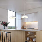 Plug in Pendant Light Hanging Light Fixture for Kitchen Island 18W Farmhouse Adjustable Pendant Lighting with Color Change for Kitchen, Bar, Sink, Dining Room, Bedroom, Living Room, Entryway. - color: White-12inch