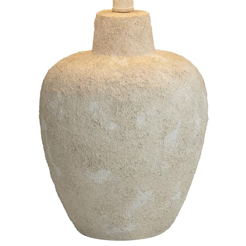 360 Lighting Romeo 23 1/2" High Jar Small Farmhouse Rustic Natural Cottage Coastal Accent Table Lamps Set of 2 Beige Distressed Earth Tone Finish Shade Living Room Bedroom Bedside Nightstand
