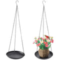 Hanging Planter for Indoor Outdoor, Plant Hanger, Hanging Plant Holder, Plant Pot Shelf Basket for Window Wall Ceiling Garden with Chains and Hooks, 2Pcs (Round) - style: Round
