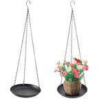 Hanging Planter for Indoor Outdoor, Plant Hanger, Hanging Plant Holder, Plant Pot Shelf Basket for Window Wall Ceiling Garden with Chains and Hooks, 2Pcs (Round) - style: Round