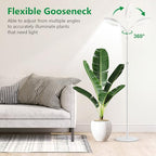Aumtrly Floor Grow Lights for Indoor Plants, Full Spectrum Plant Light with 68" Stand for Growing Large Tall Plants, White Halo Grow Lamp with 6/12/16H Timer, 3 Light Modes, 5 Dimming - size: 1 head 68inch/white