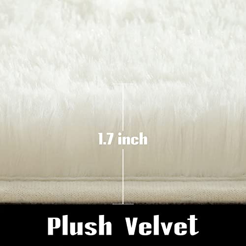 Jelymark Super Soft Shaggy Rug for Bedroom, 8x10 Feet Fluffy Carpet for Living Room, Fuzzy Indoor Plush Area Rug for Home Decor, Furry Floor Rugs for Dorm, Kids Nursery Rug for Girls, Cream White - color: Cream White, size: 8' X 10' (Rectangular)