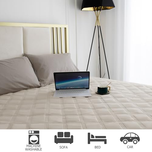 Ameritex Waterproof Dog Bed Cover Pet Blanket with Anti-Slip Back for Furniture Bed Couch Sofa - color: Khaki, size: 30x53 Inch (Pack of 1)