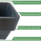 8 Pcs 9 Inch Pond Plant Baskets for Plants Hydroponics Net Pots Water Garden Plant Pots Black Plastic Pond Basket Square Plastic Mesh Pond Containers for Live Aquarium Plants - style: 9" Square-8 PCS