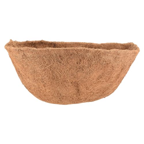Arcadia Garden Products Extra Durable 1544B 16-inch Coco Liner for Half Round Circle Wall Mounted Hanging Basket Planters, Natural Coconut Fiber Replacement Liner for Garden Outdoor Flower Pots - size: 16-Inch, style: Wall Manger