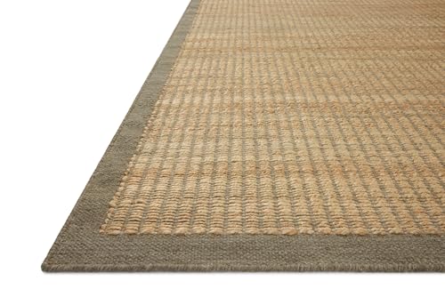 Loloi Amber Lewis Lilah Collection LIH-01 Natural/Grey 2'-6" x 7'-6" Runner Rug Jute, Wool, Cotton, Neutral, Living, Bedroom, Dining, Rug - color: Natural / Grey, size: 2'6" x 7'6" (Rectangular)