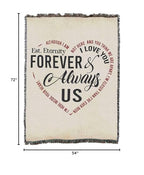 Pure Country Weavers I'm Here Inside Your Heart Blanket - I Love You Forever and Always Us - Sympathy Bereavement Gift Tapestry Throw Woven from Cotton - Made in the USA (72x54) - color: Inside Your Heart, size: 72" x 54"