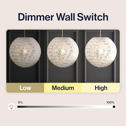 JONATHAN Y 15.7" White Modern Bohemian Woven LED Pendant Light, Adjustable Hanging Ceiling Lamp for Kitchen Island Dining Room, Paper Wicker Shade, Bulb Included JYL6503A - color: White