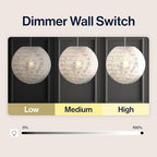 JONATHAN Y 15.7" White Modern Bohemian Woven LED Pendant Light, Adjustable Hanging Ceiling Lamp for Kitchen Island Dining Room, Paper Wicker Shade, Bulb Included JYL6503A - color: White